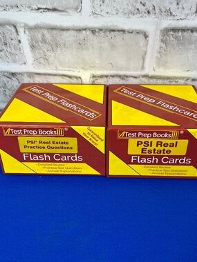 (MSRP $78) TEST PREP BOOKS PSI REAL ESTATE FLASH CARDS